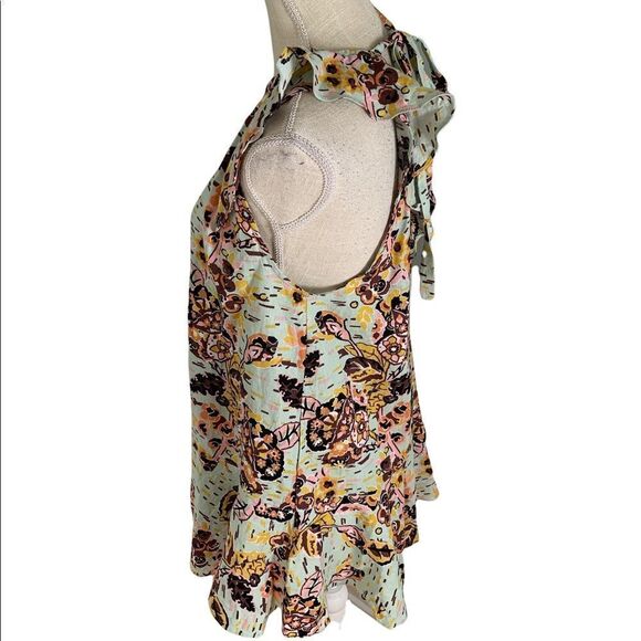 Free People Summer in Tulum Linen Blend Peplum Hem Tunic S - Picture 4 of 8